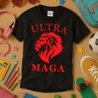 Ultra MAGA Conservative Lion Kids T-Shirt thumb 3