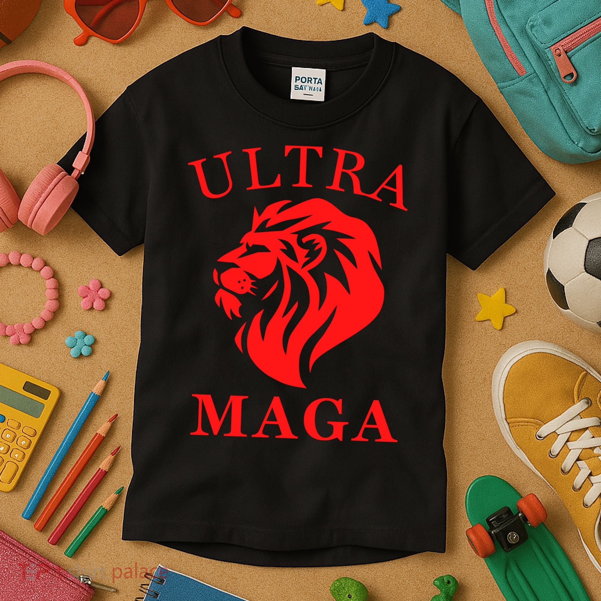 Ultra MAGA Conservative Lion Kids T-Shirt
