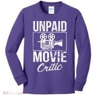 Unpaid Movie Critic Kids Long Sleeve Shirt thumb 0