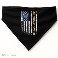 Uss Midway Cvafunny Gift41 Aircraft Carrier Veteran Flag Veterans Day Gift USA-Made Doggie Bandana thumb 0