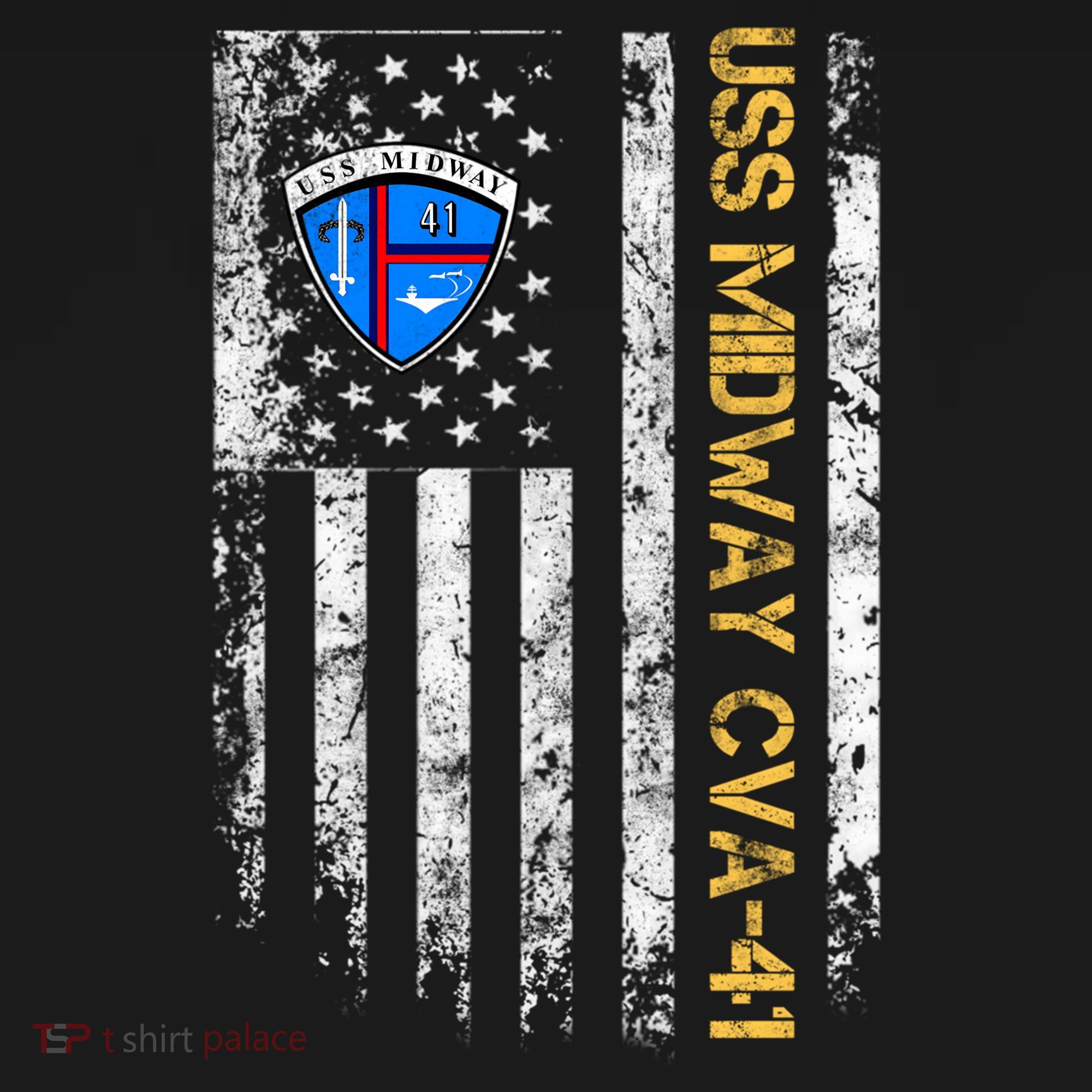 Uss Midway Cvafunny Gift41 Aircraft Carrier Veteran Flag Veterans Day Gift USA-Made Doggie Bandana