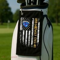 Uss Midway Cvafunny Gift41 Aircraft Carrier Veteran Flag Veterans Day Gift Golf Towel thumb 2