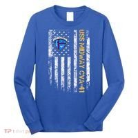 Uss Midway Cvafunny Gift41 Aircraft Carrier Veteran Flag Veterans Day Gift Long Sleeve Shirt thumb 0