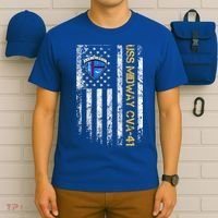 Uss Midway Cvafunny Gift41 Aircraft Carrier Veteran Flag Veterans Day Gift T-Shirt thumb 6