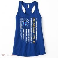 Uss Midway Cvafunny Gift41 Aircraft Carrier Veteran Flag Veterans Day Gift Women's Tank Top thumb 0