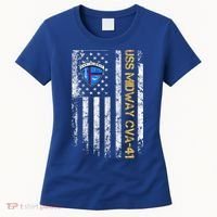 Uss Midway Cvafunny Gift41 Aircraft Carrier Veteran Flag Veterans Day Gift Women's T-Shirt thumb 0