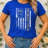 Uss Midway Cvafunny Gift41 Aircraft Carrier Veteran Flag Veterans Day Gift Women's T-Shirt thumb 2