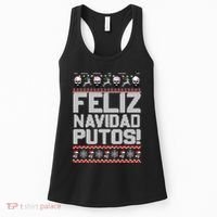 Ugly Mexican Christmas Sweater Feliz Navidad Putos Funny Women's Tank Top thumb 0