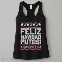 Ugly Mexican Christmas Sweater Feliz Navidad Putos Funny Women's Tank Top thumb 3