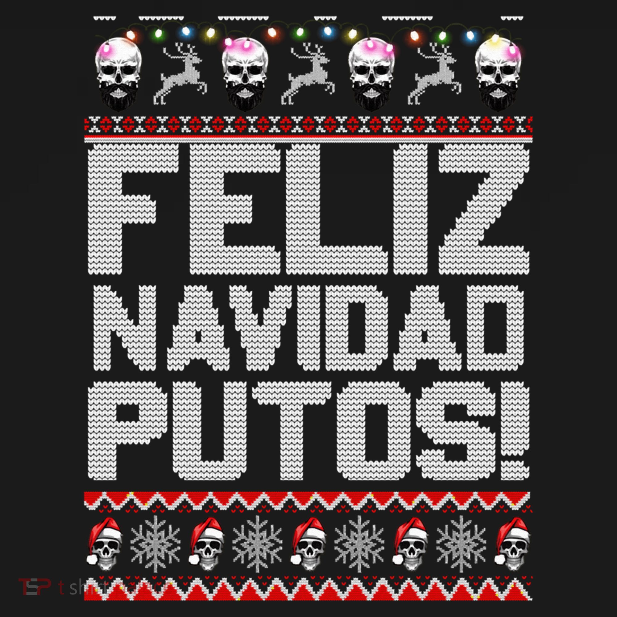 Ugly Mexican Christmas Sweater Feliz Navidad Putos Funny Women's Tank Top
