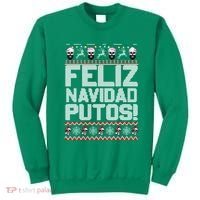 Ugly Mexican Christmas Sweater Feliz Navidad Putos Funny Sweatshirt thumb 0