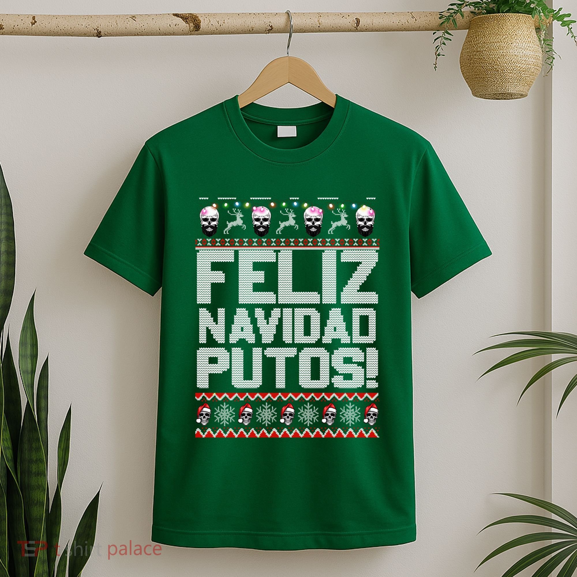 Ugly Mexican Christmas Sweater Feliz Navidad Putos Funny T-Shirt