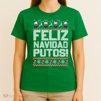 Ugly Mexican Christmas Sweater Feliz Navidad Putos Funny T-Shirt thumb 4