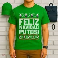 Ugly Mexican Christmas Sweater Feliz Navidad Putos Funny T-Shirt thumb 6