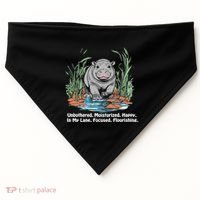 Unbothered Moo Deng Bouncy Pig Meme Cute Baby Hippo Viral USA-Made Doggie Bandana thumb 0