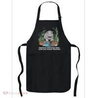 Unbothered Moo Deng Bouncy Pig Meme Cute Baby Hippo Viral Apron thumb 0