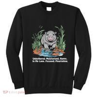 Unbothered Moo Deng Bouncy Pig Meme Cute Baby Hippo Viral Sweatshirt thumb 0