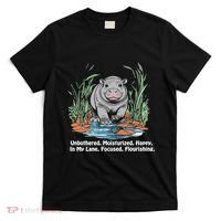 Unbothered Moo Deng Bouncy Pig Meme Cute Baby Hippo Viral T-Shirt thumb 0