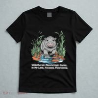 Unbothered Moo Deng Bouncy Pig Meme Cute Baby Hippo Viral T-Shirt thumb 5