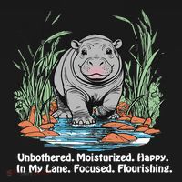 Unbothered Moo Deng Bouncy Pig Meme Cute Baby Hippo Viral T-Shirt thumb 7
