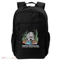 Unbothered Moo Deng Bouncy Pig Meme Cute Baby Hippo Viral Backpack thumb 0