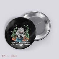Unbothered Moo Deng Bouncy Pig Meme Cute Baby Hippo Viral Button thumb 0