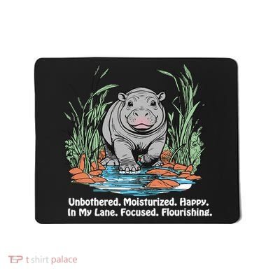 Unbothered Moo Deng Bouncy Pig Meme Cute Baby Hippo Viral Mousepad