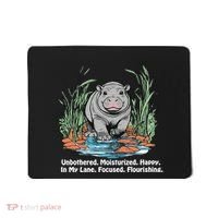 Unbothered Moo Deng Bouncy Pig Meme Cute Baby Hippo Viral Mousepad thumb 0