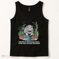 Unbothered Moo Deng Bouncy Pig Meme Cute Baby Hippo Viral Tank Top thumb 2