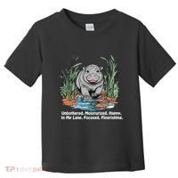 Unbothered Moo Deng Bouncy Pig Meme Cute Baby Hippo Viral Toddler T-Shirt thumb 0