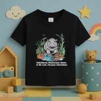 Unbothered Moo Deng Bouncy Pig Meme Cute Baby Hippo Viral Toddler T-Shirt thumb 3