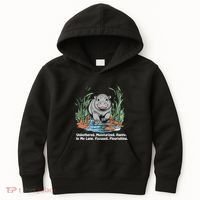 Unbothered Moo Deng Bouncy Pig Meme Cute Baby Hippo Viral Kids Hoodie thumb 0