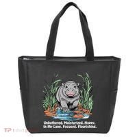 Unbothered Moo Deng Bouncy Pig Meme Cute Baby Hippo Viral Tote Bag thumb 0