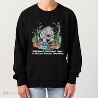 Unbothered Moo Deng Bouncy Pig Meme Cute Baby Hippo Viral Women's Sweatshirt thumb 0