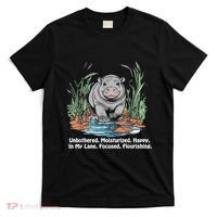 Unbothered Moo Deng Bouncy Pig Meme Cute Baby Hippo Viral T-Shirt thumb 0