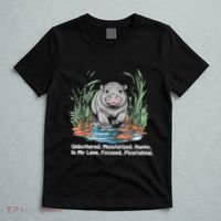 Unbothered Moo Deng Bouncy Pig Meme Cute Baby Hippo Viral T-Shirt thumb 5