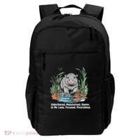 Unbothered Moo Deng Bouncy Pig Meme Cute Baby Hippo Viral Backpack thumb 0