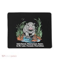 Unbothered Moo Deng Bouncy Pig Meme Cute Baby Hippo Viral Mousepad thumb 0