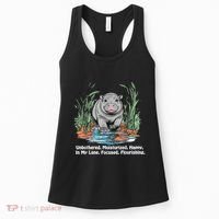 Unbothered Moo Deng Bouncy Pig Meme Cute Baby Hippo Viral Women's Tank Top thumb 0