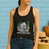 Unbothered Moo Deng Bouncy Pig Meme Cute Baby Hippo Viral Women's Tank Top thumb 2