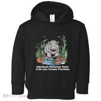 Unbothered Moo Deng Bouncy Pig Meme Cute Baby Hippo Viral Toddler Hoodie thumb 0