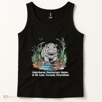 Unbothered Moo Deng Bouncy Pig Meme Cute Baby Hippo Viral Tank Top thumb 2