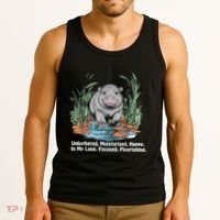 Unbothered Moo Deng Bouncy Pig Meme Cute Baby Hippo Viral Tank Top thumb 3