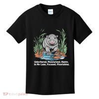Unbothered Moo Deng Bouncy Pig Meme Cute Baby Hippo Viral Kids T-Shirt thumb 0