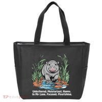 Unbothered Moo Deng Bouncy Pig Meme Cute Baby Hippo Viral Tote Bag thumb 0