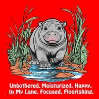 Unbothered Moo Deng Bouncy Pig Meme Cute Baby Hippo Viral Santa Hat thumb 1