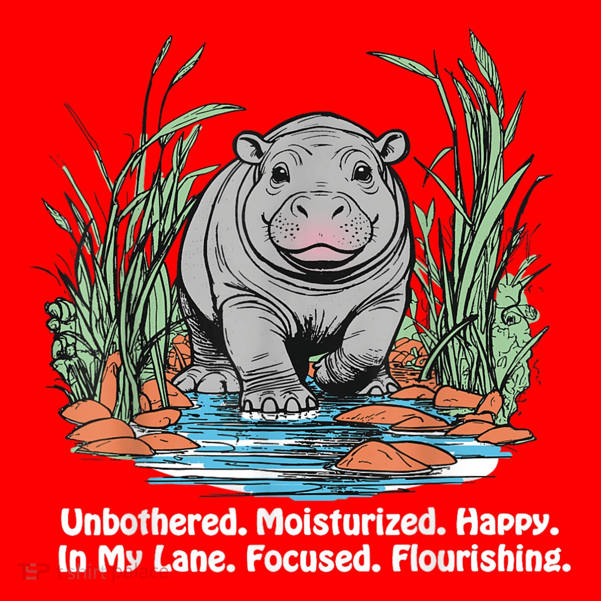 Unbothered Moo Deng Bouncy Pig Meme Cute Baby Hippo Viral Santa Hat