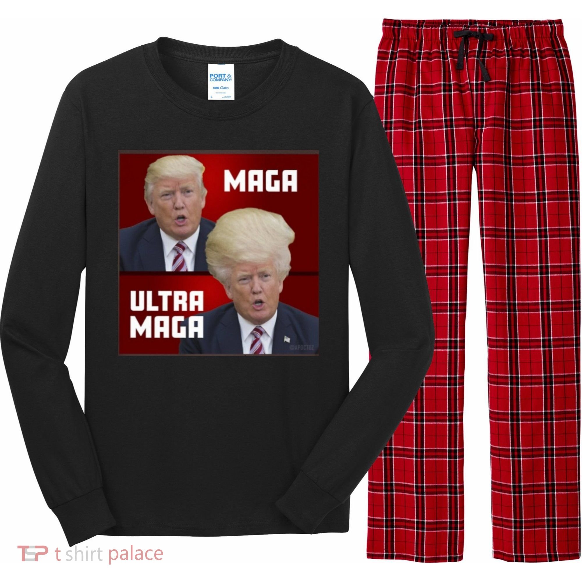 Ultra Maga Donald J Trump Ultra Maga 1 Long Sleeve Pajama Set