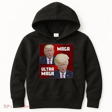 Ultra Maga Donald J Trump Ultra Maga 1 Kids Hoodie