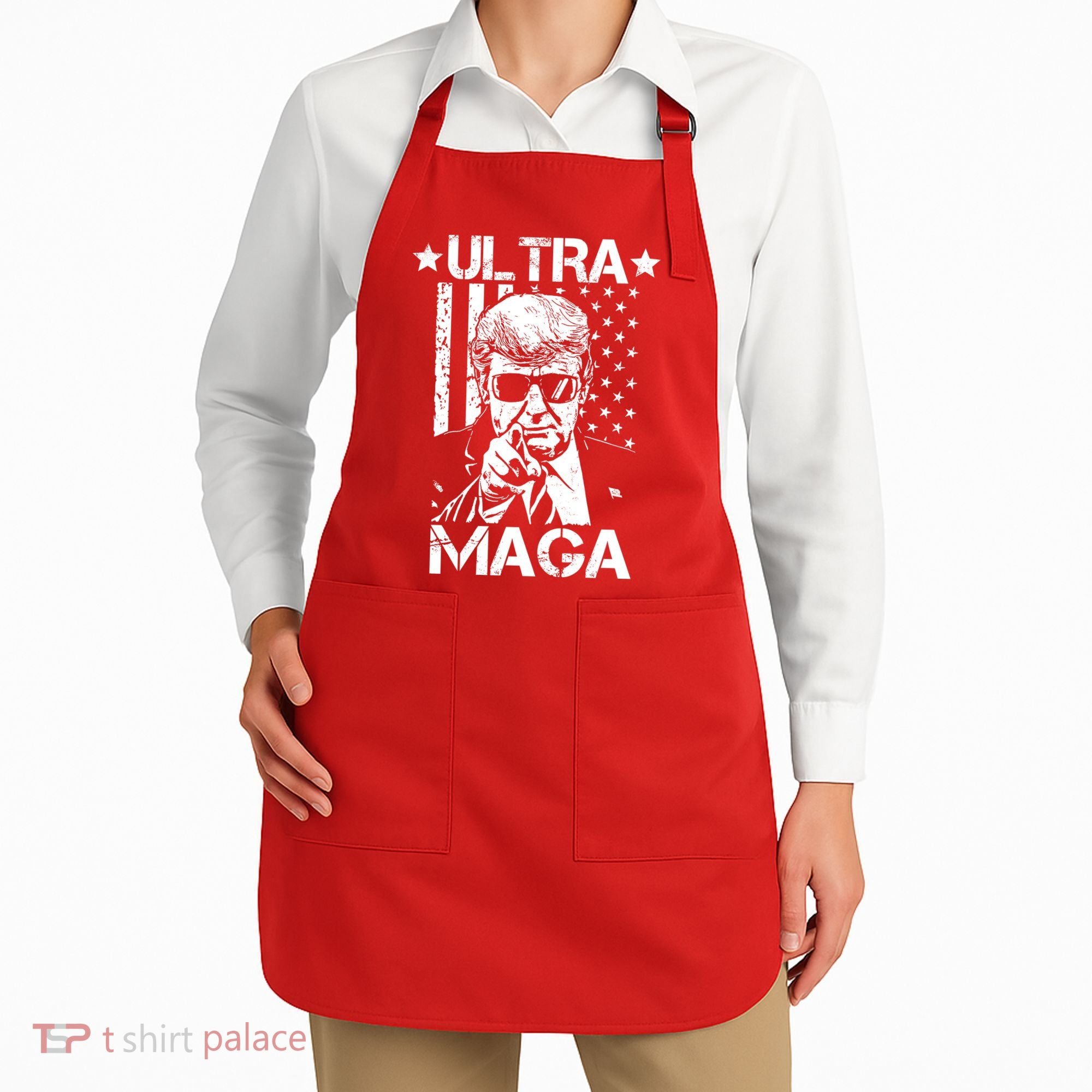 Ultra Maga Donald Trump USA Flag Apron